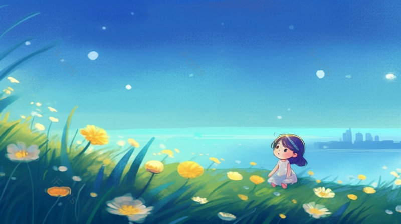 唯美梦幻清新绿色自然风景插画手绘背景,插画/手绘图,插画/手绘图库,插画/手绘图下载,插画/手绘